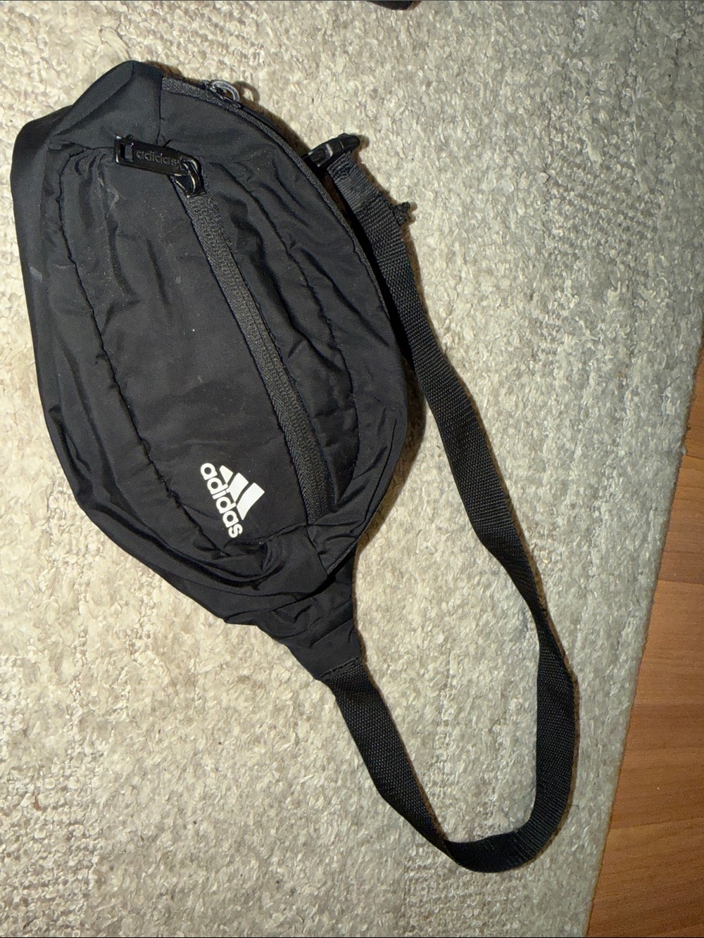 adidas Black Crossbody Belt Bag with Adjustable Strap
